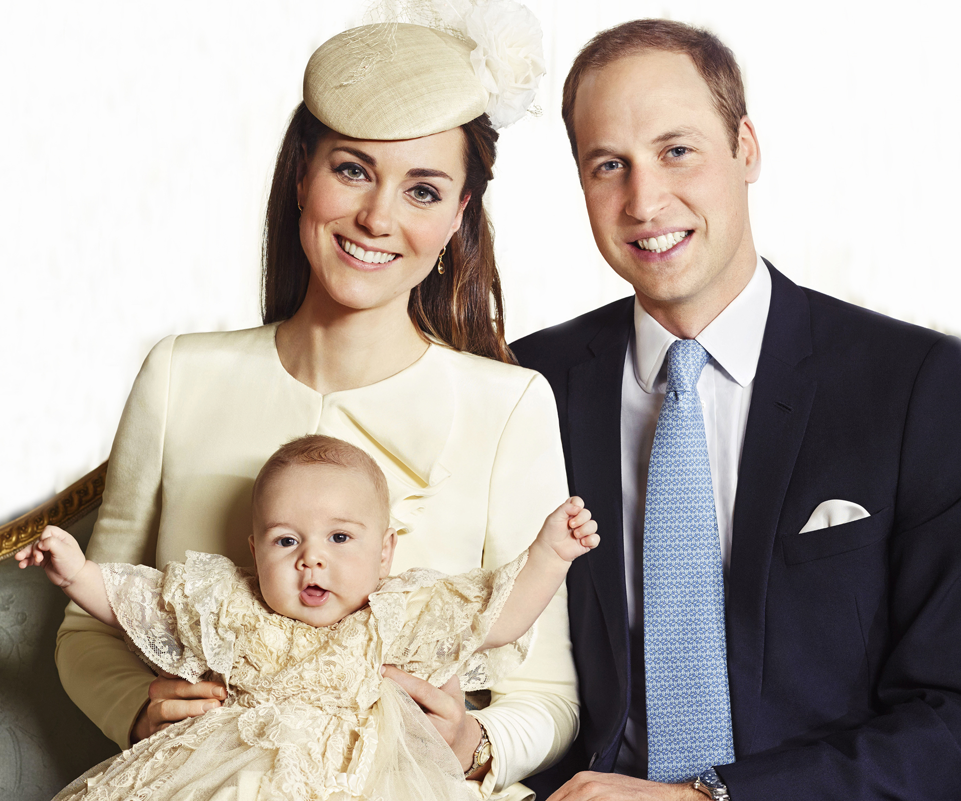 Prince George of Cambridge with Kate Middleton and Prince William