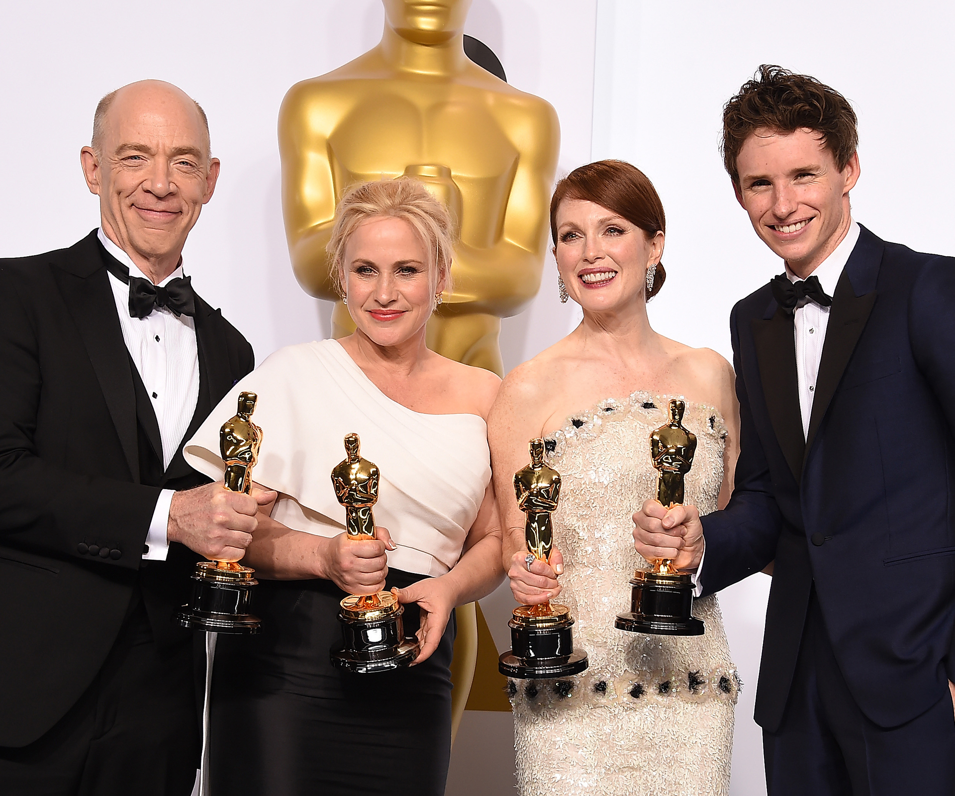 Oscar winners J.K. Simmons, Patricia Arquette, Julianne Moore and Eddie Redmayne
