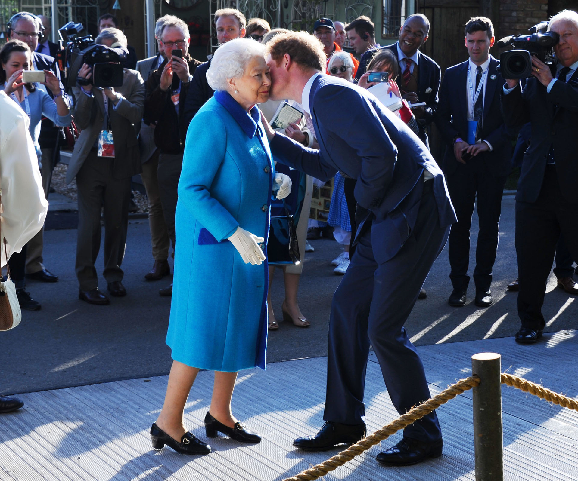 A royal reception: Prince Harry knighted by Queen