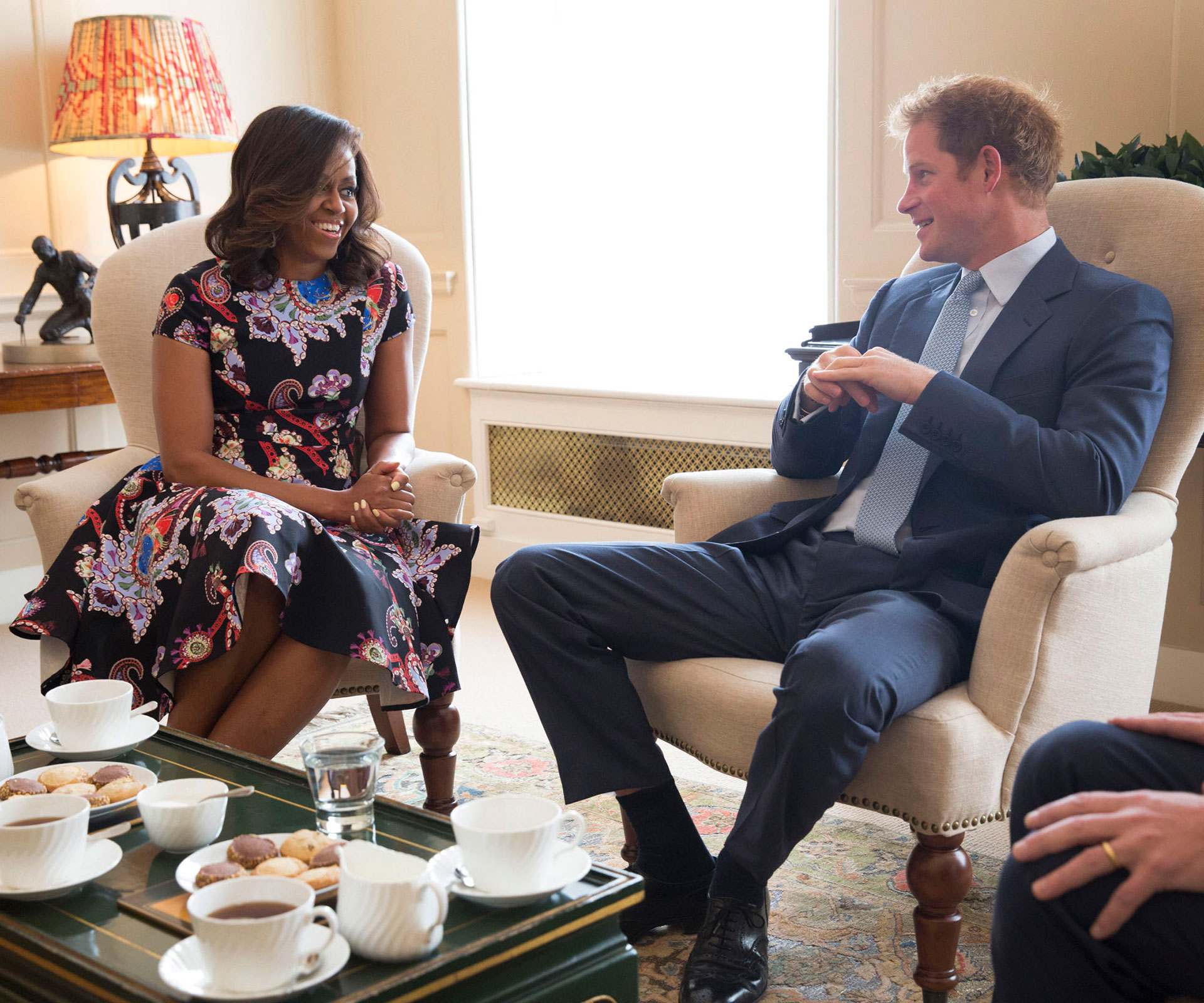 Prince Harry takes tea with Obama girls