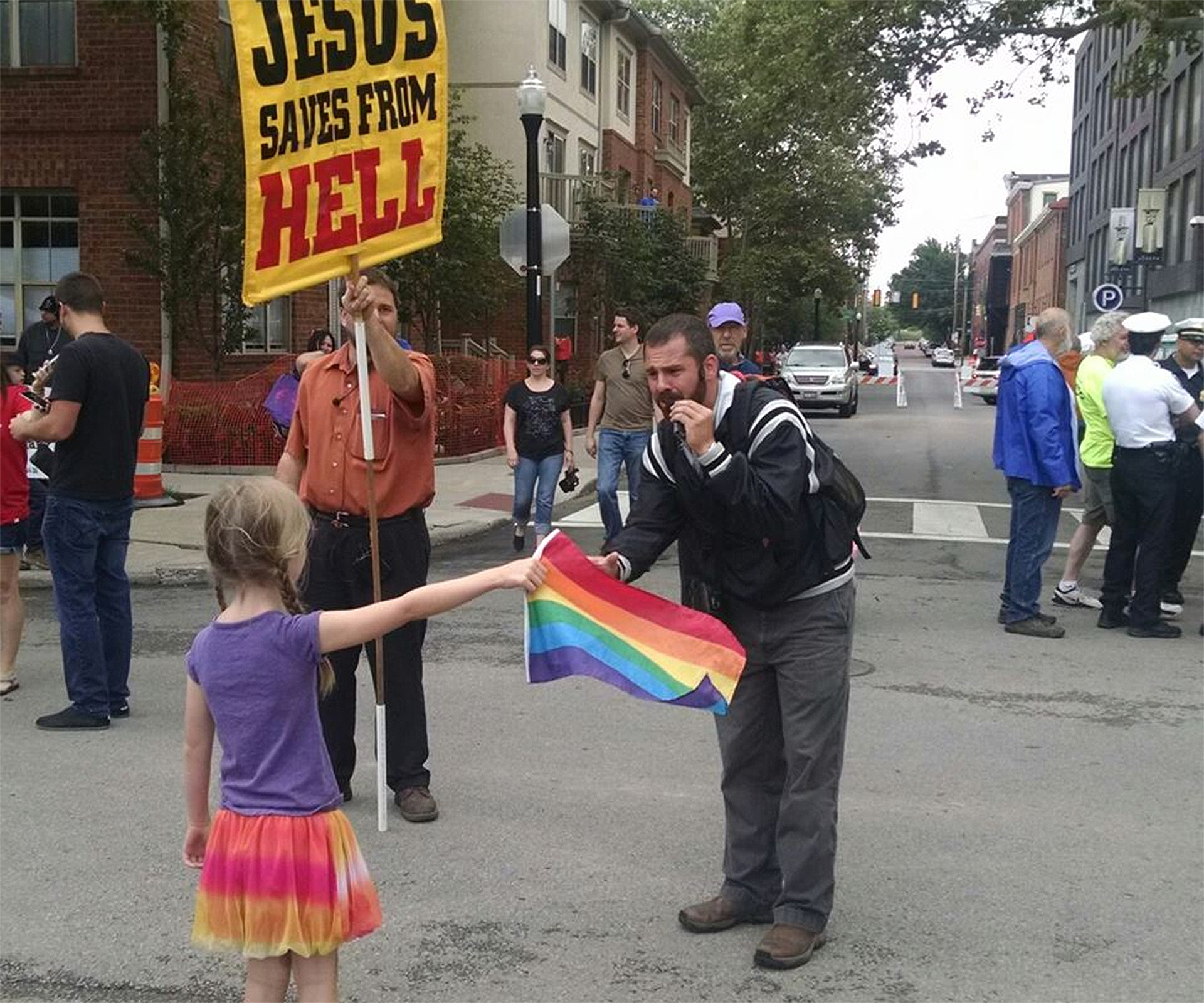 WATCH: The amazing moment this little girl stands up to an anti-gay preacher