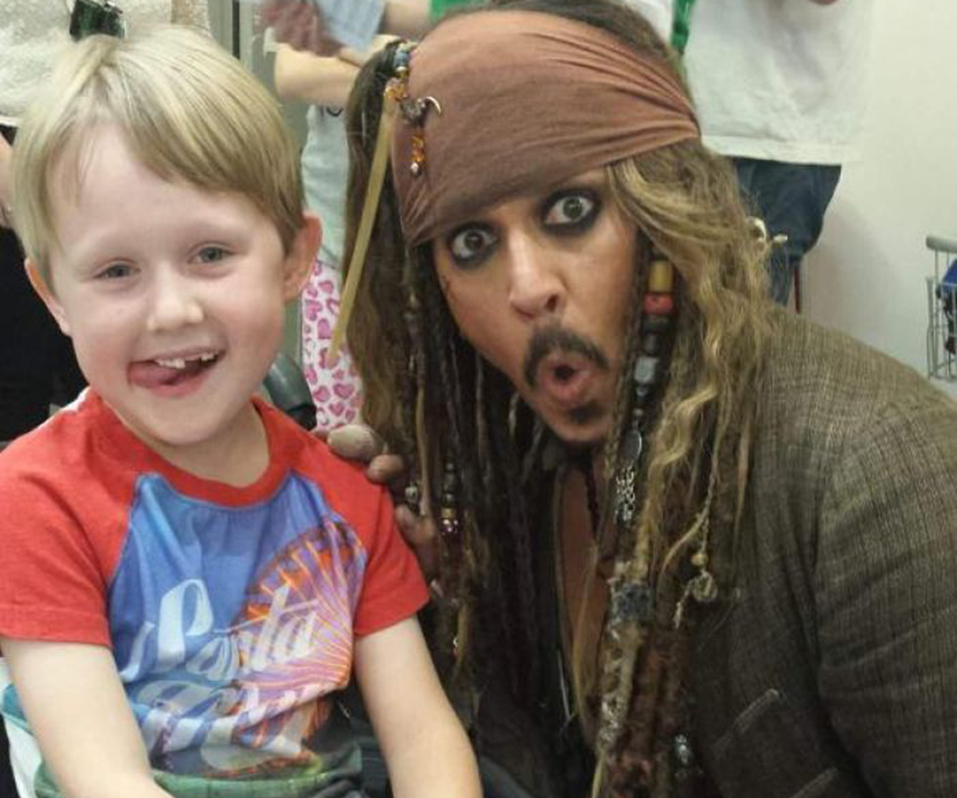 Johnny Depp leaves Pirates of the Caribbean set to visit children’s hospital in Brisbane