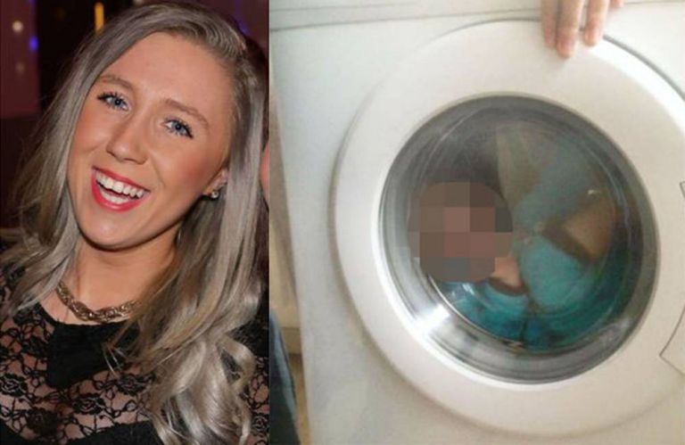 Mother posts photo of baby with Down syndrome locked in washing machine