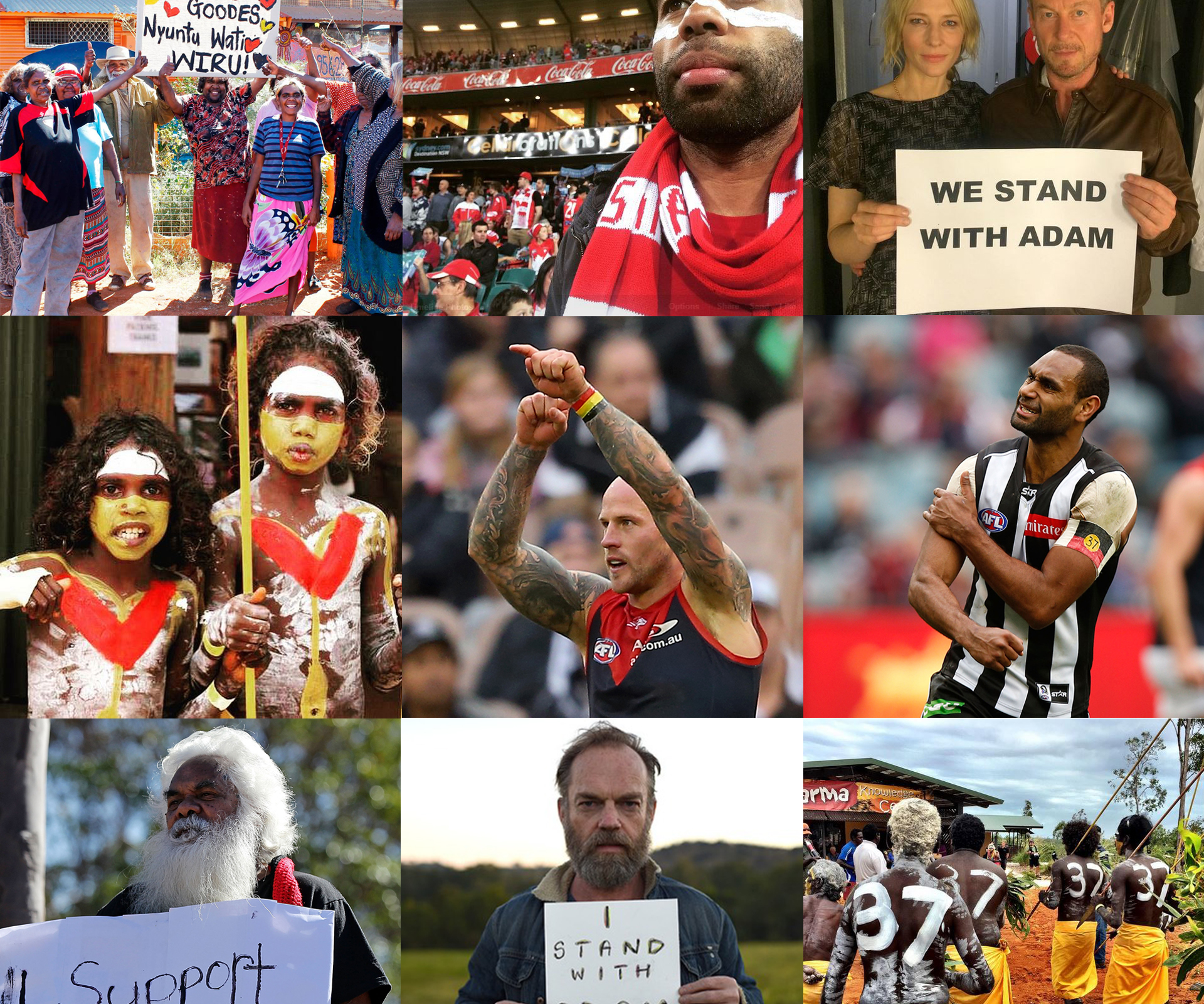 We stand with Adam: fans and celebrities rally behind Goodes