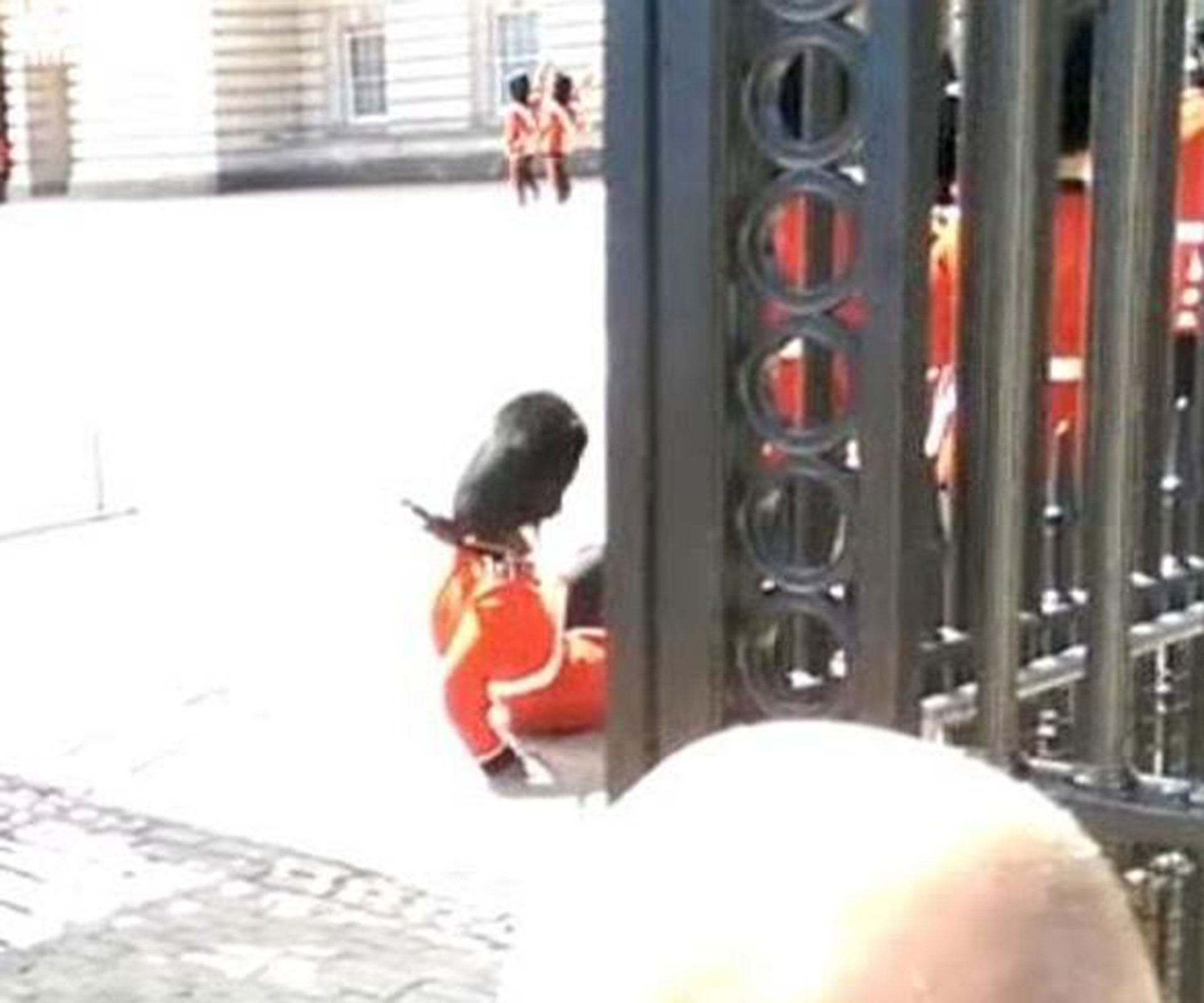 Soldier slips during Changing of the Guard