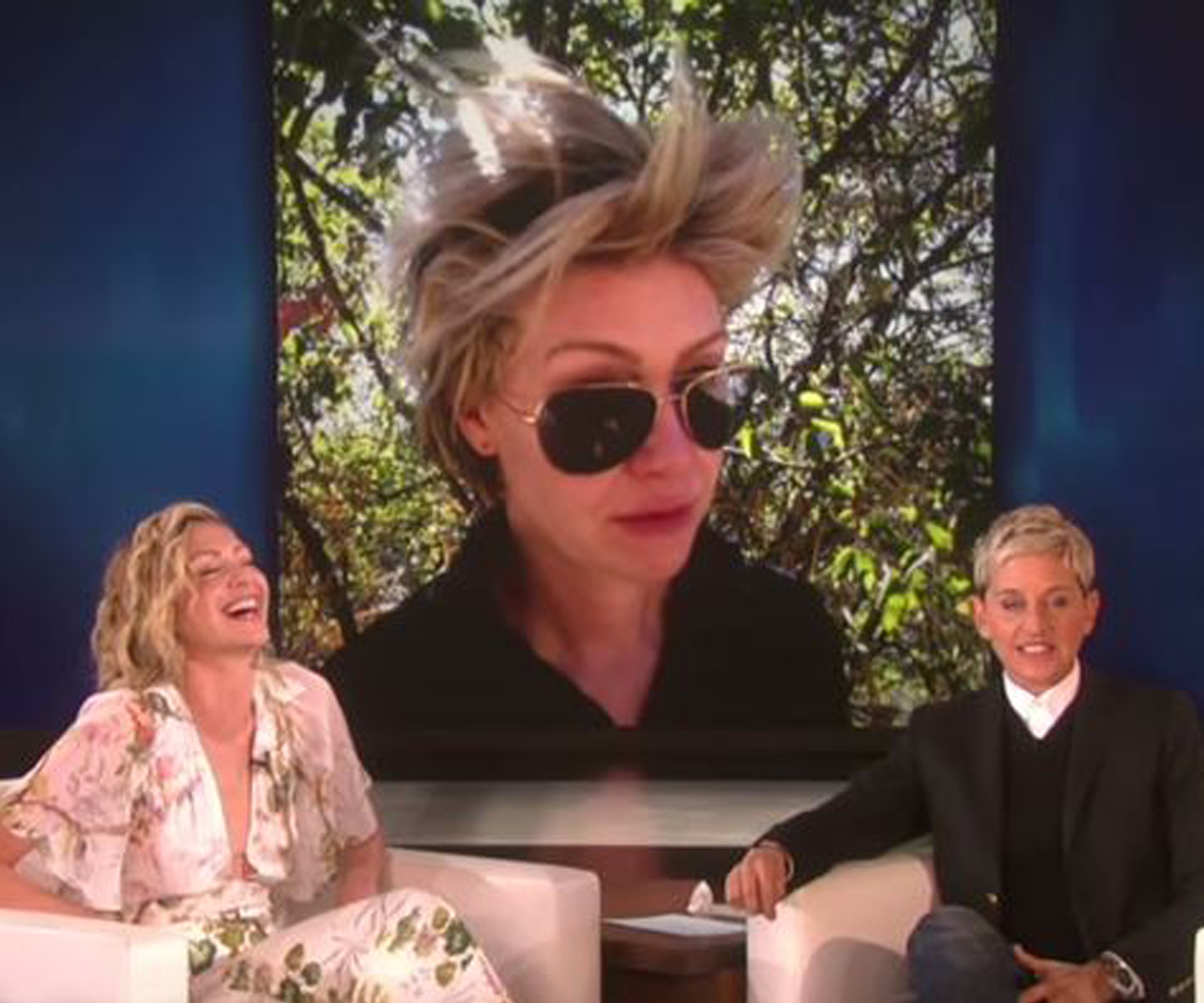 WATCH: Ellen DeGeneres embarrasses Portia de Rossi with bad hair photos