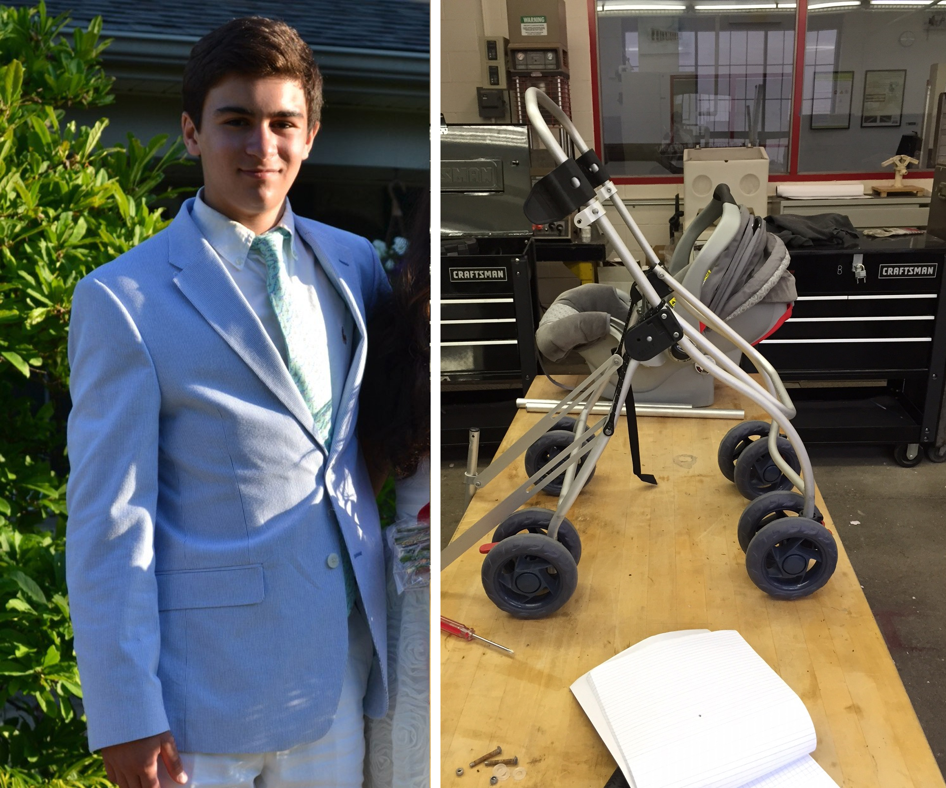 High school student builds adaptable stroller for paraplegic mother