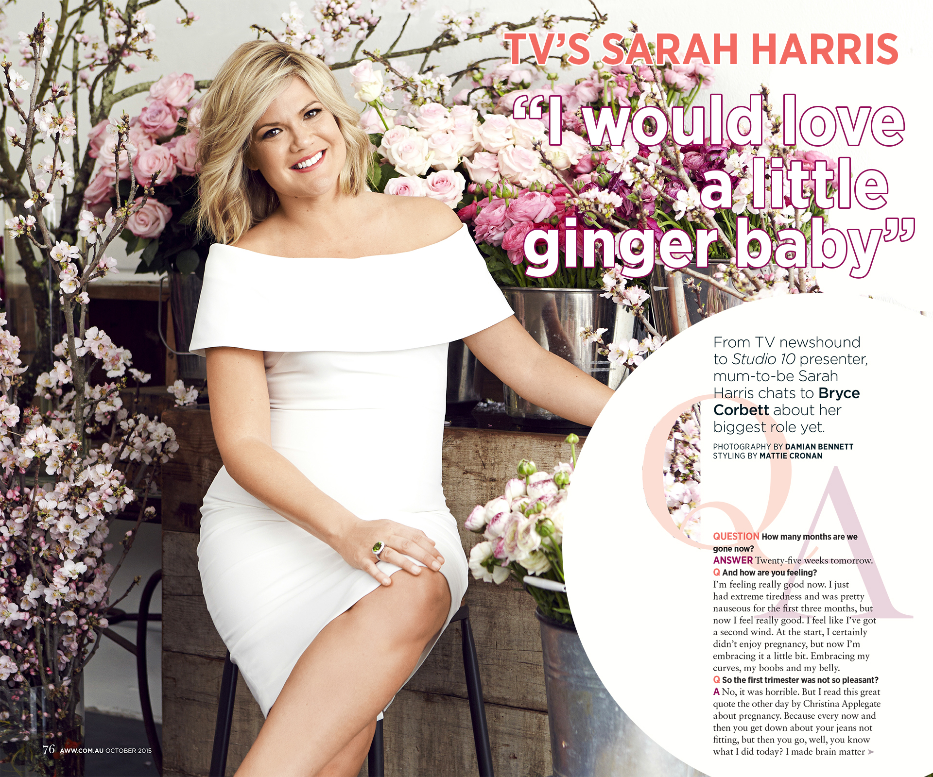 Sarah Harris on pregnancy, husbands and haters