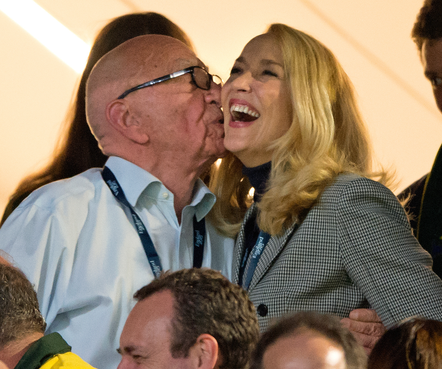 Rupert Murdoch shares kiss with Jerry Hall