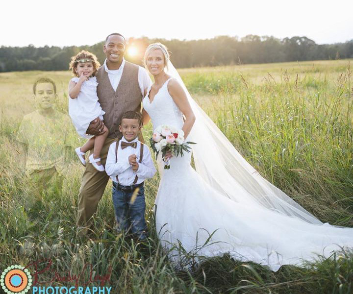 Mum includes late son in wedding photos