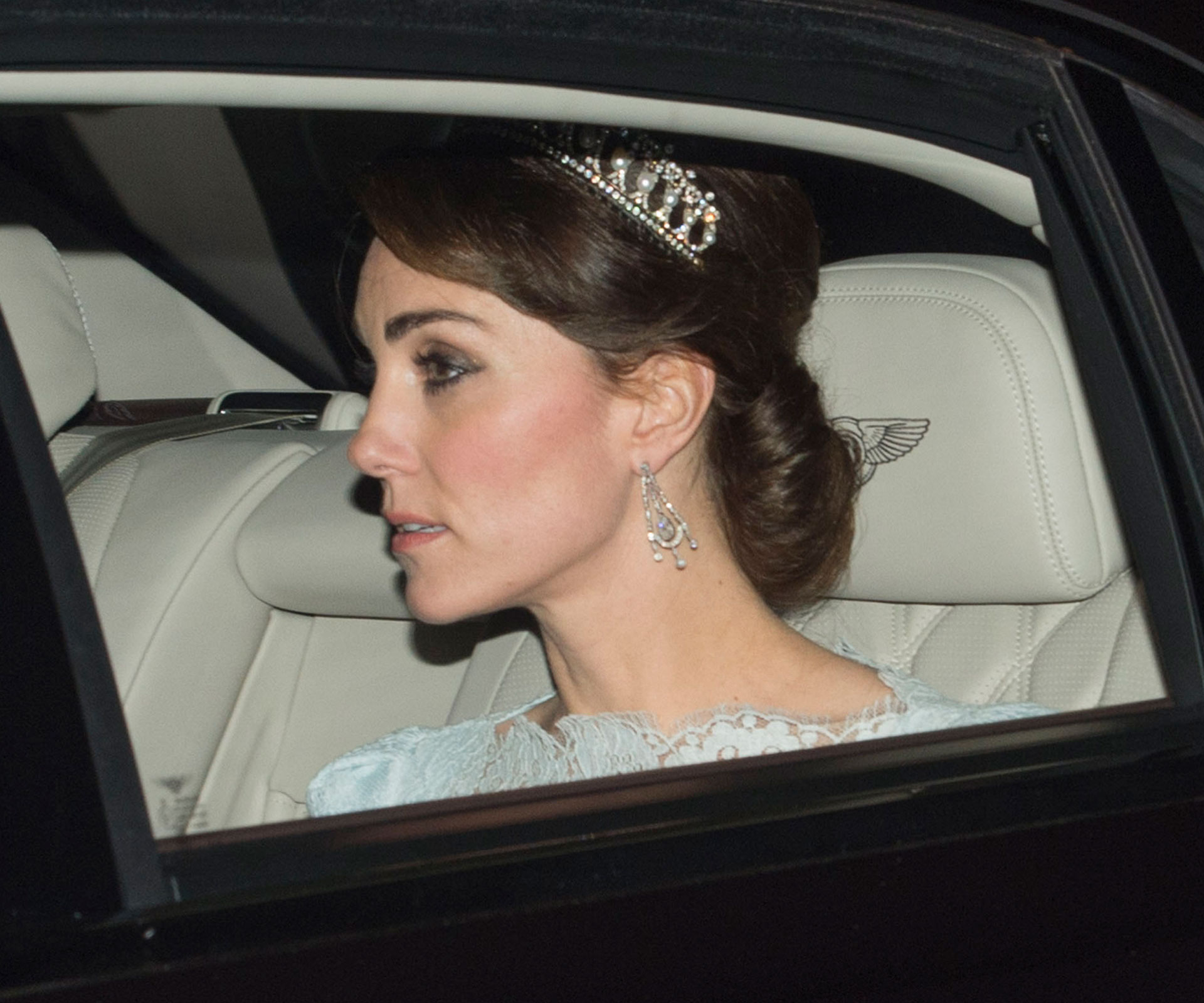 Kate sparkles in Diana’s favourite tiara