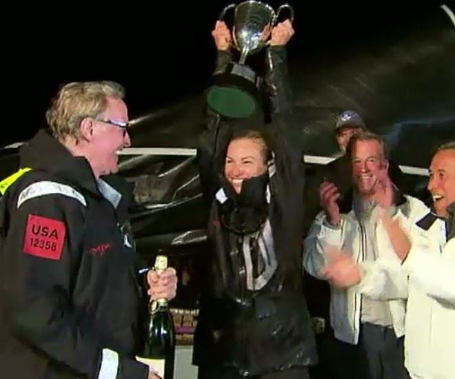 Supermodel Kristy Hinze-Clarke first female yacht owner to win Sydney to Hobart