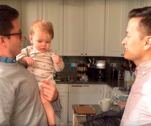Watch adorable baby get confused by who’s his dad