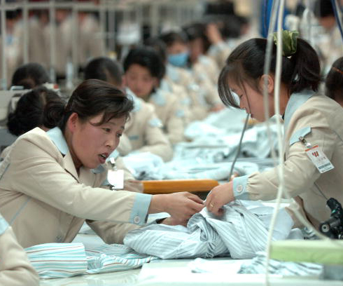 North Korean garment factory
