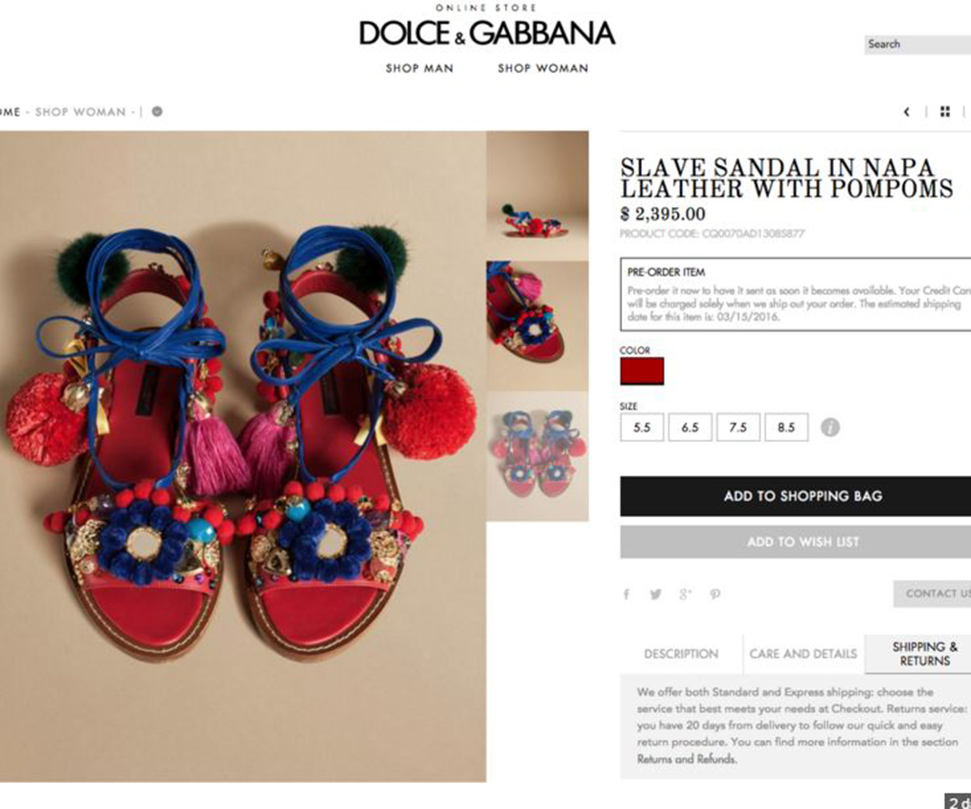 D&G blasted for selling “slave” sandals