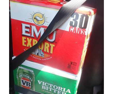 Driver ‘used seatbelt for beer carton, not children’