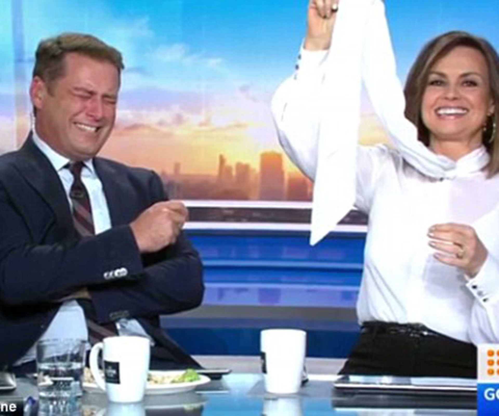 Karl Stefanovic loses it during risqué on-air exchange