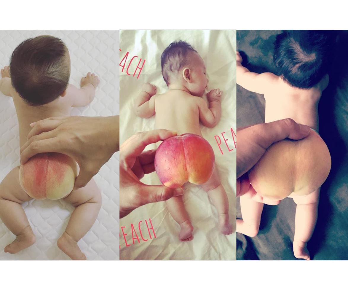 Adorable babies are getting even cuter with tiny, peachy tushes