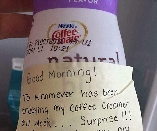 Hilarious office revenge for stealing ‘cream’