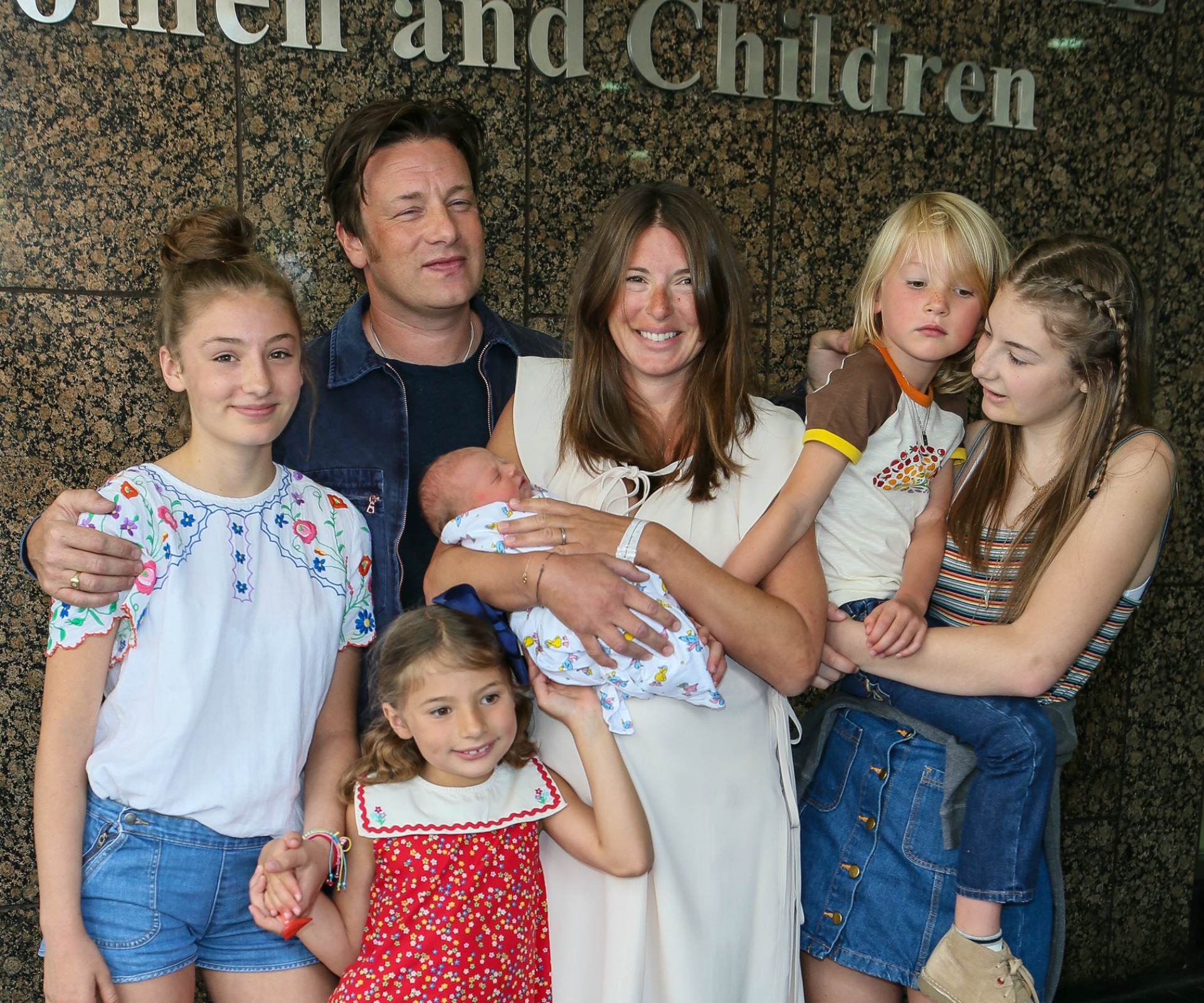 Jamie Oliver and family