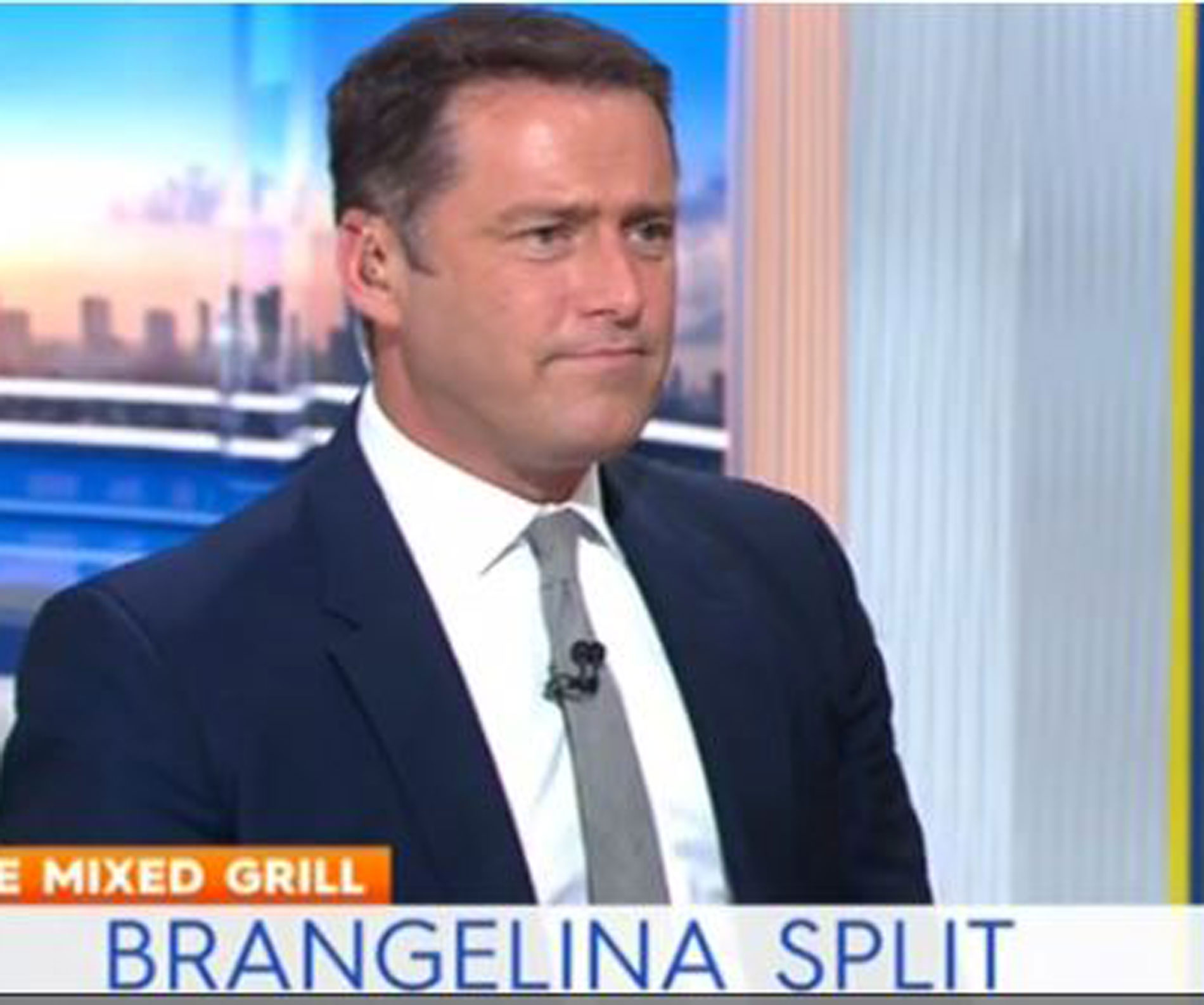 How Karl Stefanovic responds to the Brangelina topic amid his own woes