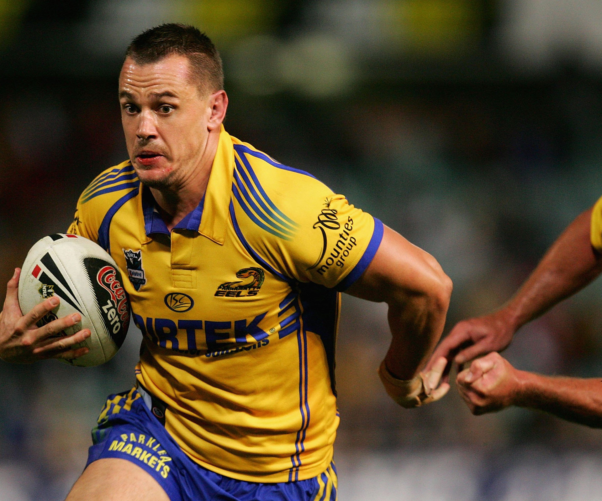 Chad Robinson playing for the Parramatta Eels