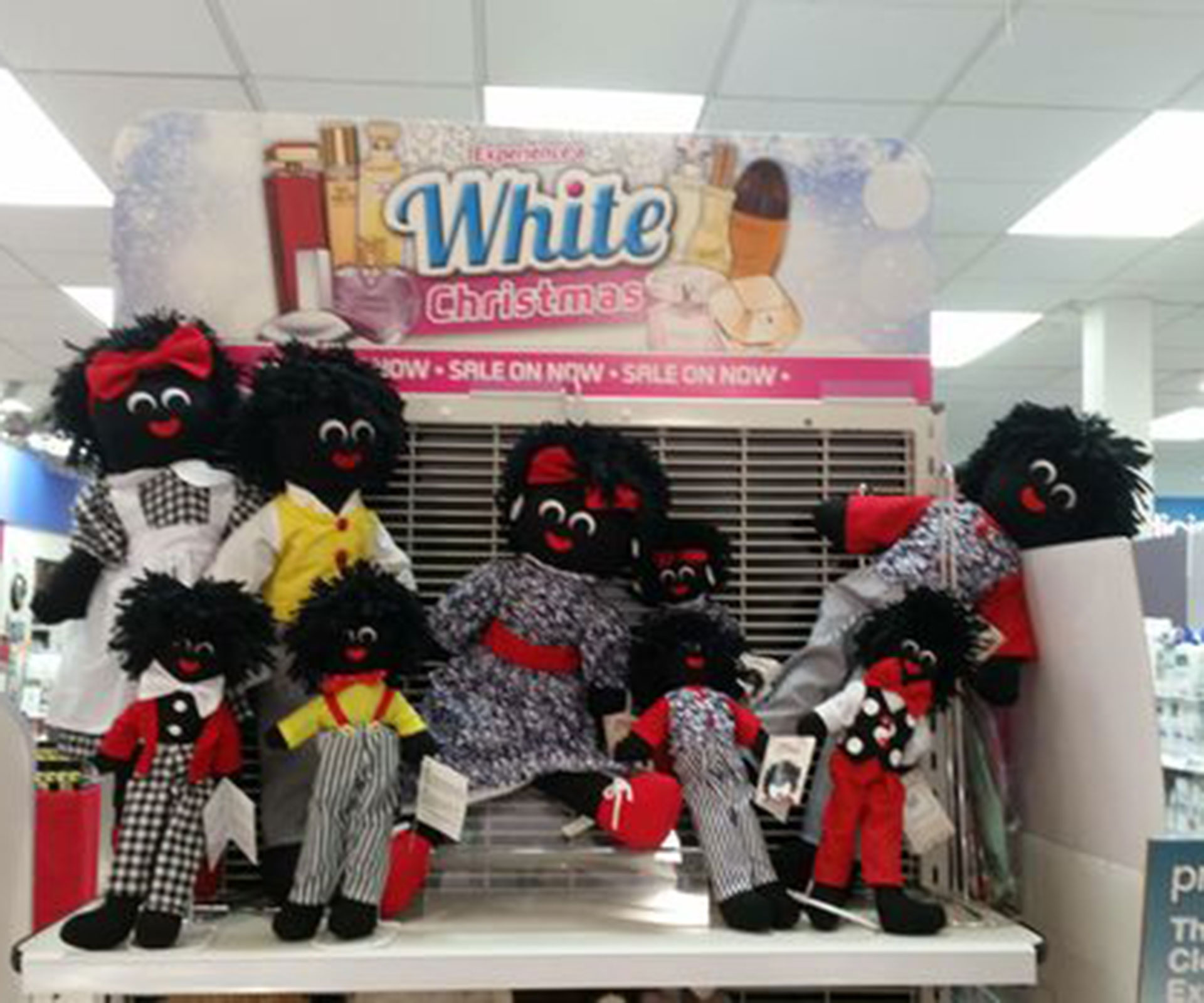 Chemist in Toowoomba branded racist over ‘golliwog’ Christmas display