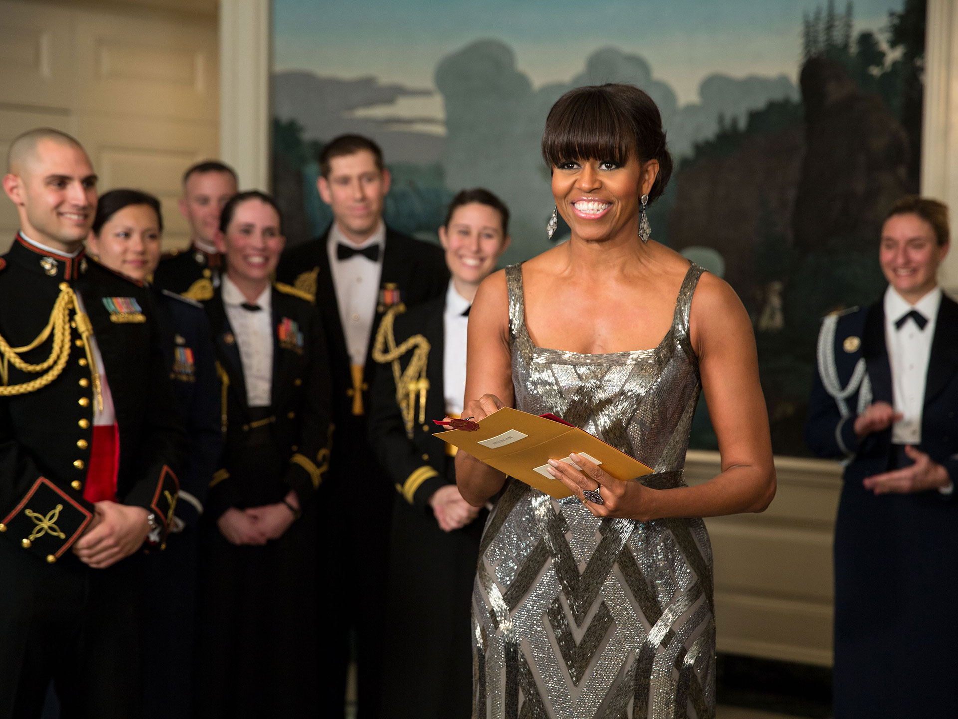 Michelle Obama presents at the Oscars