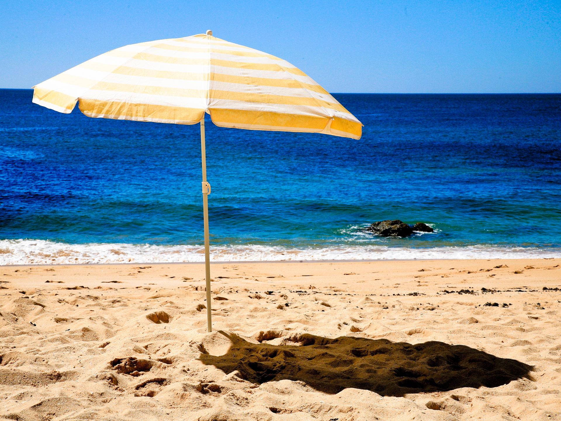 A beach umbrella