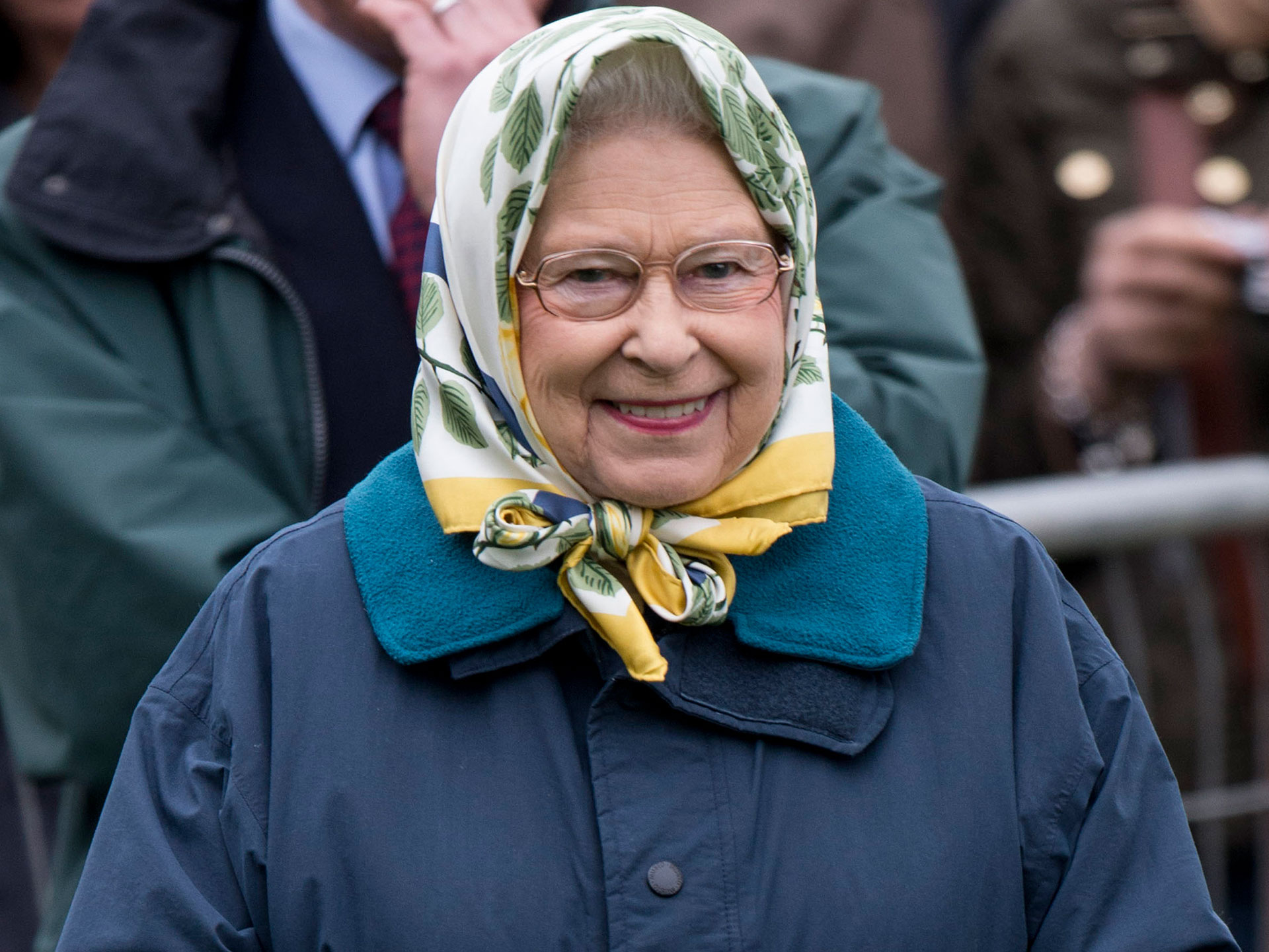 Queen Elizabeth II wearing glasses
