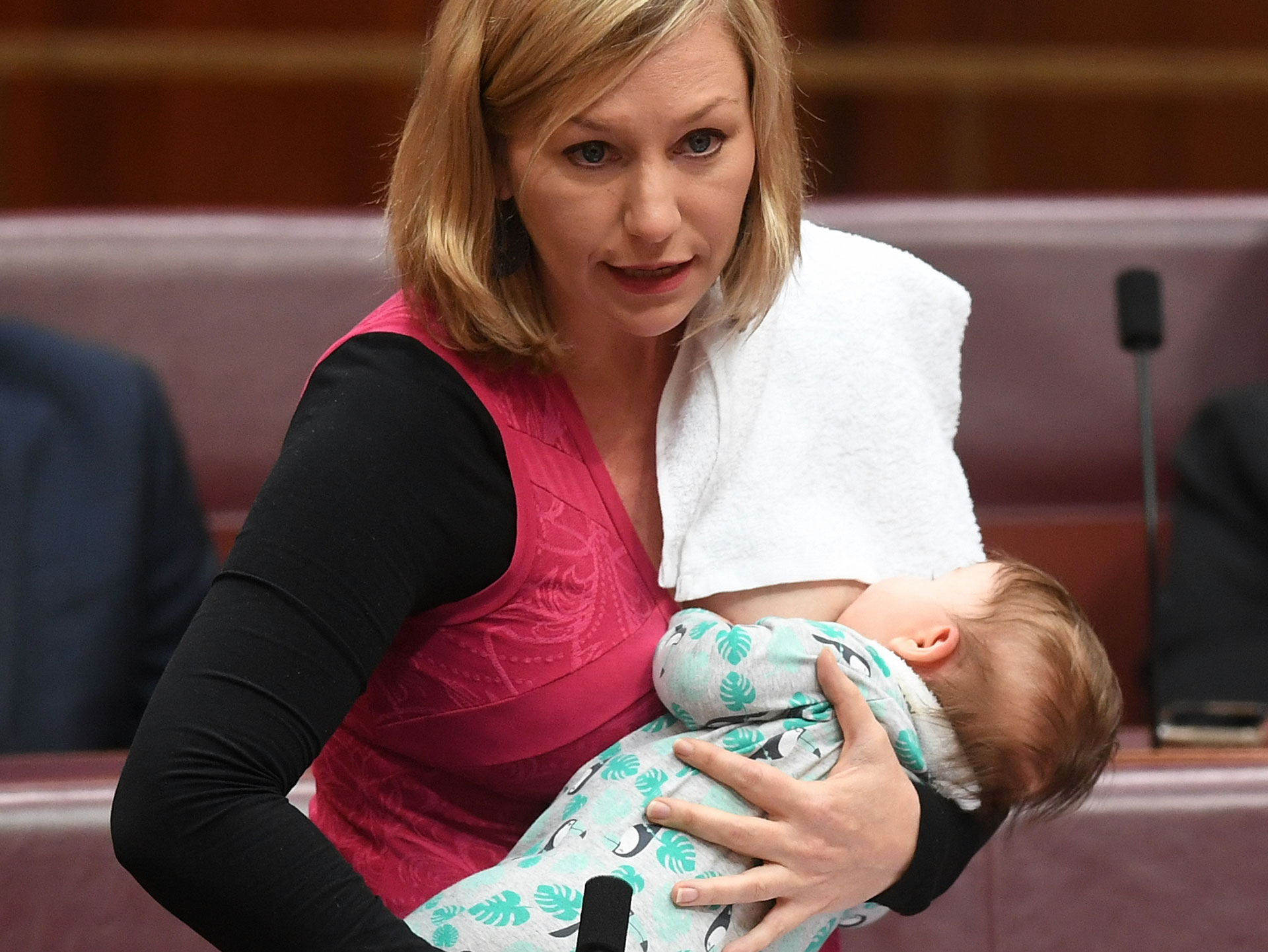 Larissa Waters cops online abuse for breastfeeding in the senate