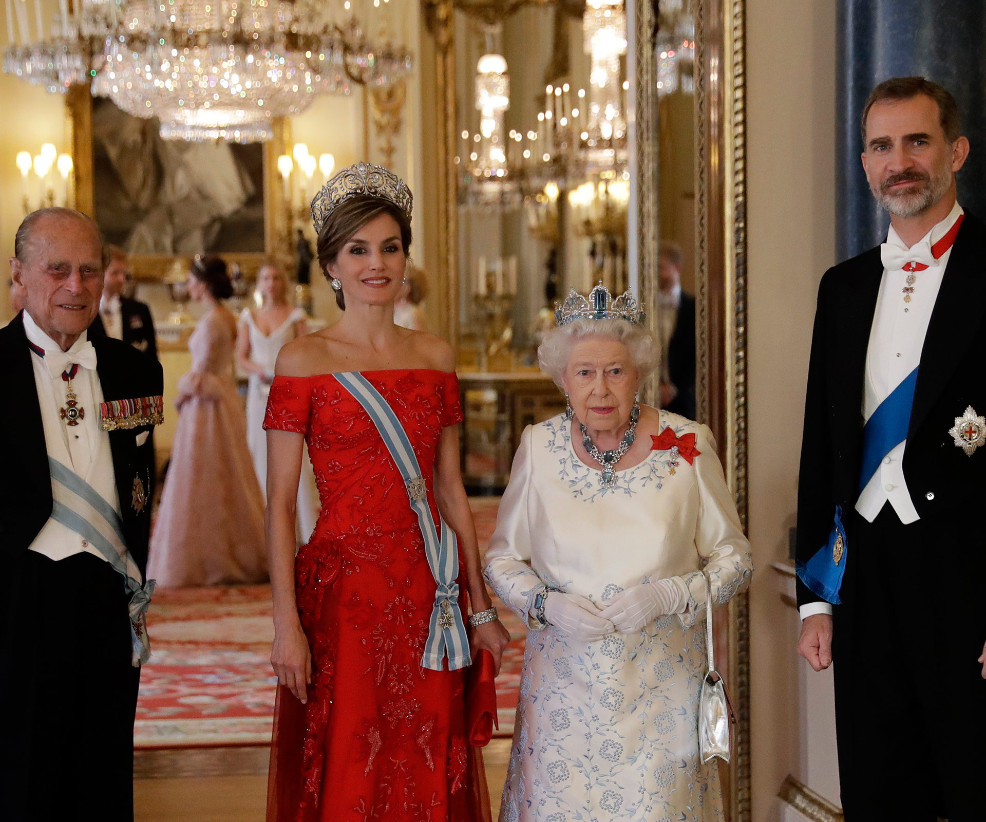 Queen Elizabeth, King Felipe, Prince Philip and Queen Letizia