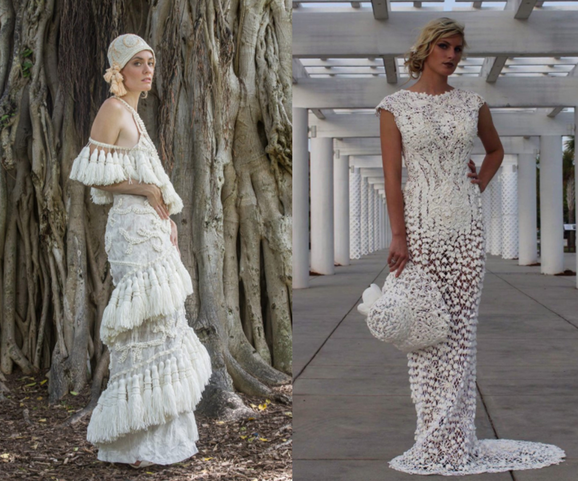 Would you believe that these beautiful wedding dresses are made from toilet paper?
