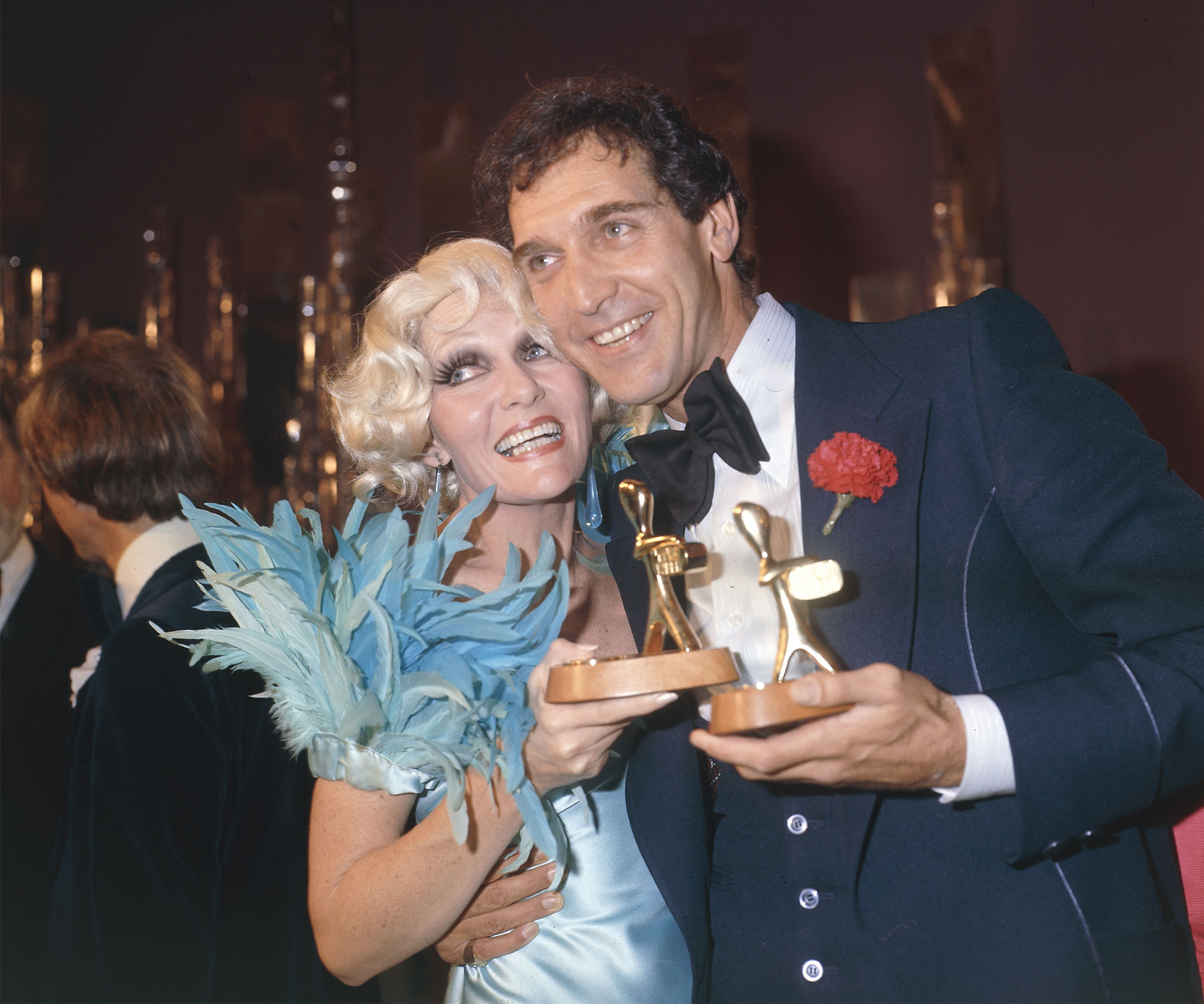 Don Lane and Jeanne Little at the TV WEEK Logies in 1977