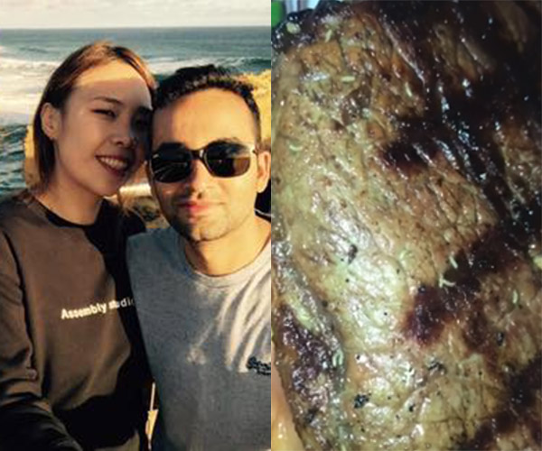 Couple film their ‘maggot-infested’ steak in Sydney