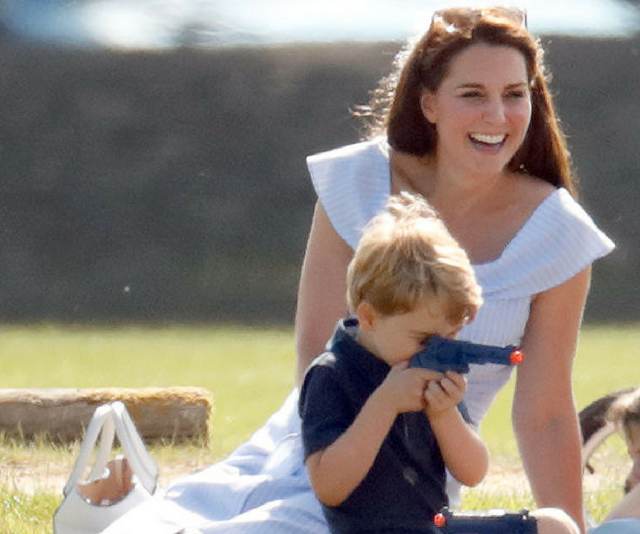 Prince George plays with gun at Beaufort Polo Club