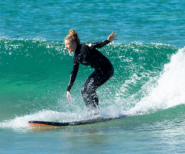 EXCLUSIVE PICS: Sam Frost surfs with boyfriend Dave Bashford