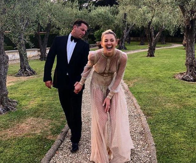 Karl Stefanovic and Jasmine Yarbrough are all loved up at friend’s Italian wedding