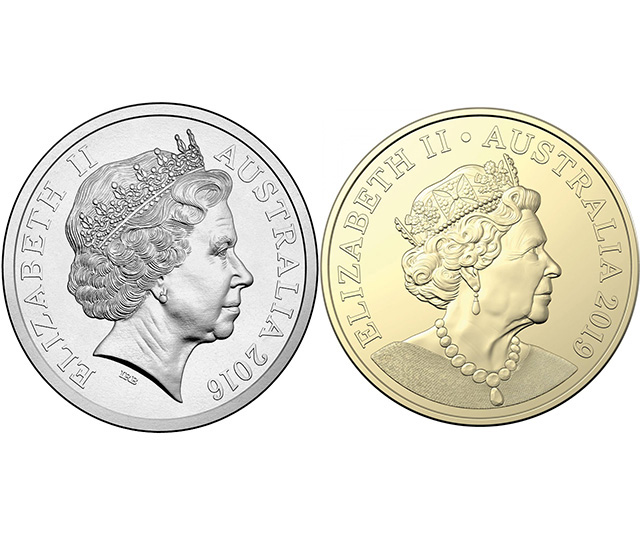 All the jewellery the Queen is wearing on the new Australian coin