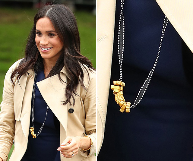 Duchess Meghan wore a pasta necklace gifted by a young fan and our hearts have exploded