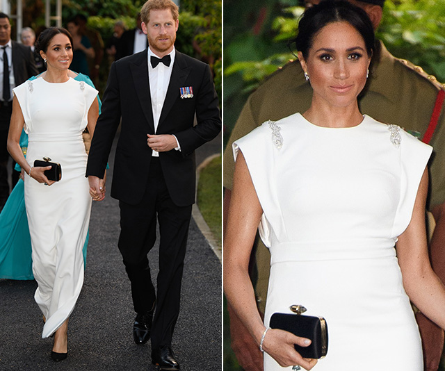 Duchess Meghan’s Tongan soiree look is a major throwback to her wedding day