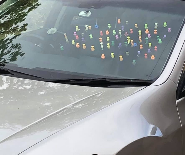 NSW Police have shamed a driver over this creative Stikeez display – and the comments from parents are gold