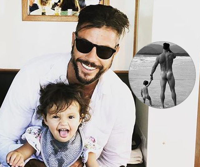 Sam Wood’s cheeky photo with his young daughter has divided the internet