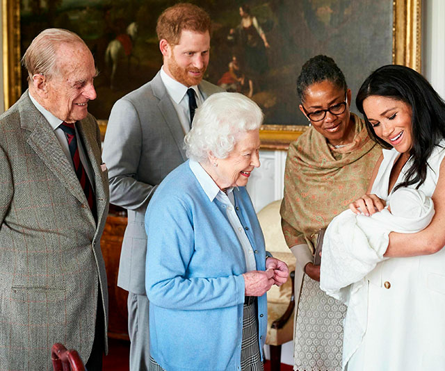 The Queen, Prince Philip, Doria Ragland, Archie, Prince Harry, Meghan Markle