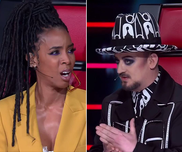 Boy George and Kelly Rowland’s fight on The Voice was so wild that Delta Goodrem had to step in