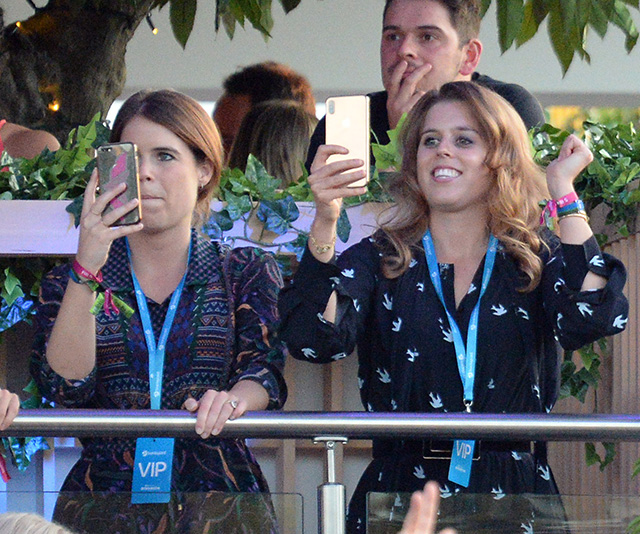 Princess Beatrice and Eugenie bring out their dance moves during Celine Dion concert – see the pics