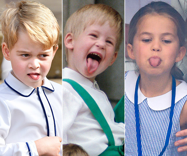 All the photos that prove the royal family are certified pros at sticking their tongues out