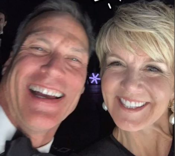 The hilarious story behind Julie Bishop’s cheeky selfie with her handsome partner