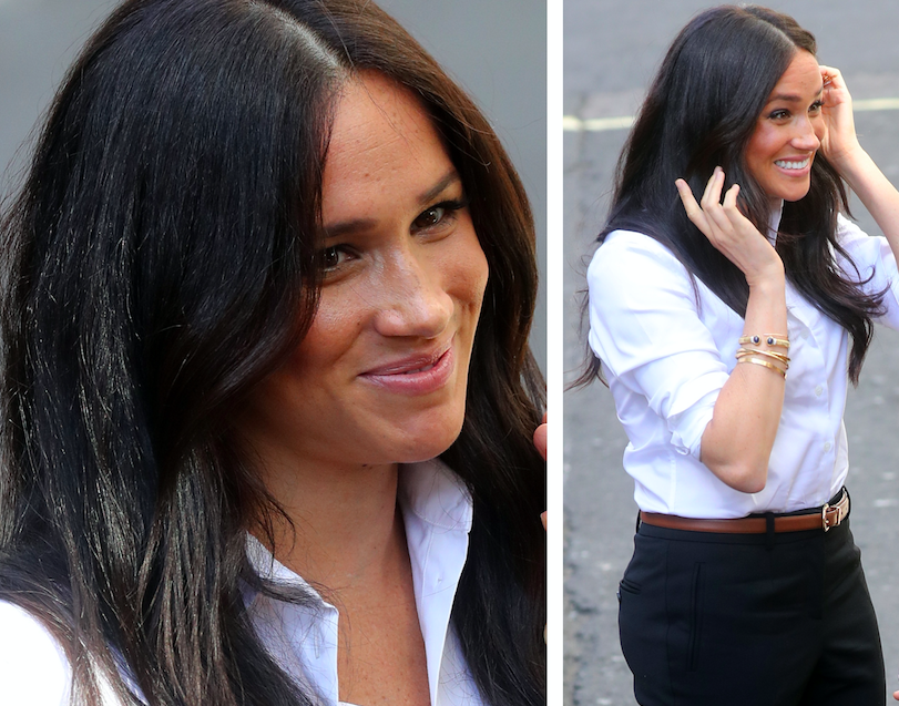 A grand return! Duchess Meghan dazzles in her OWN designs for first post-maternity leave appearance