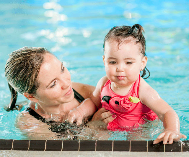The benefits of baby swim lessons and the effects of chlorine on their skin
